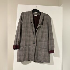Size 14 Casual Corner Plaid Women's Blazer Jacket